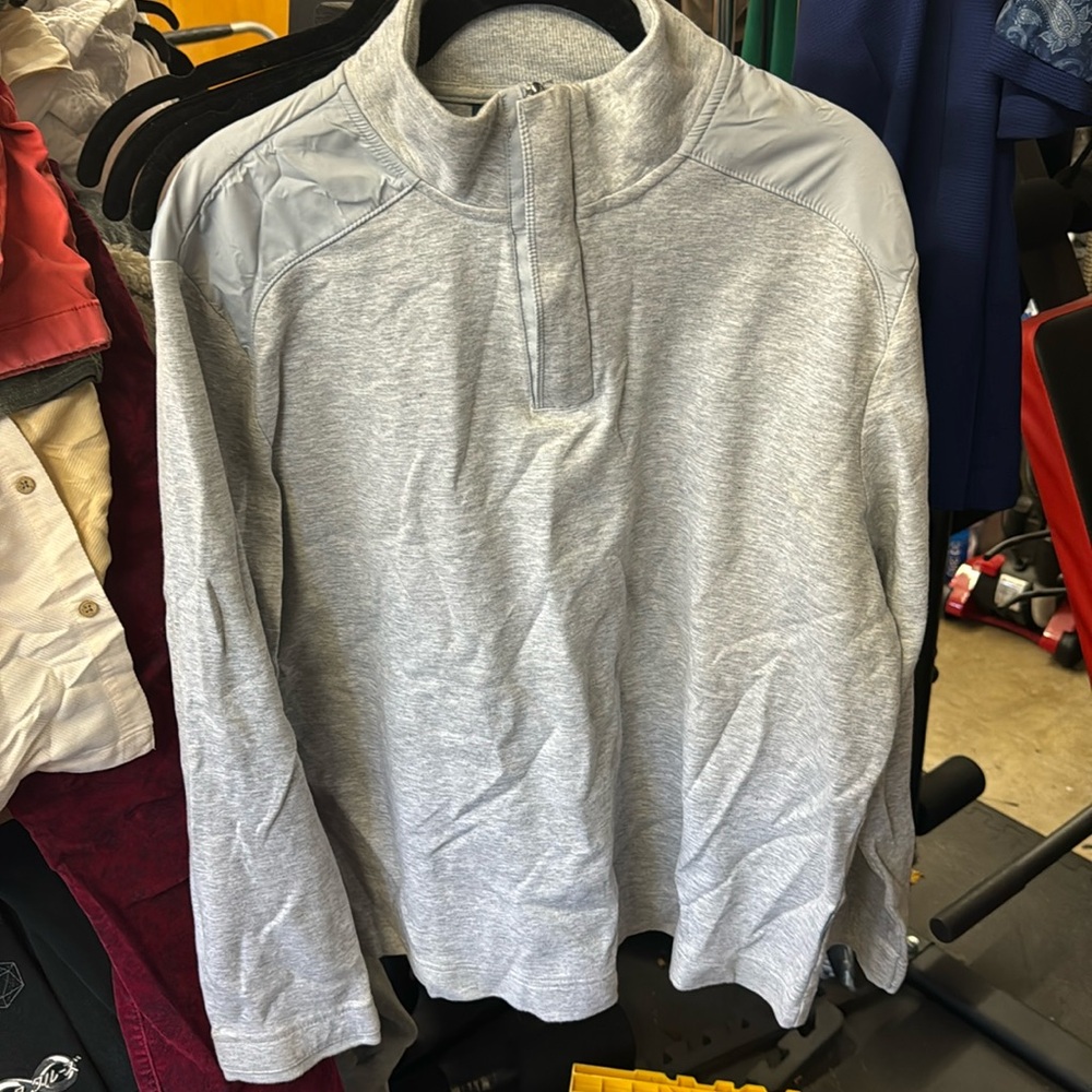 Vintage mens perry ellis mock neck 1/4 zip fleece pullover
